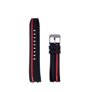 Correa de Reloj Lotus Original Caucho Negro/Rojo 15881/3
