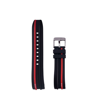 Correa de Reloj Lotus Original Caucho Negro/Rojo 15881/3