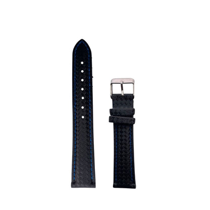 Correa de Fibra de Carbono Negro con Azul 18mm Outlet