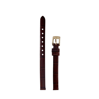 Correa de Reloj de Piel Tipo Cocodrilo Café 8mm Outlet