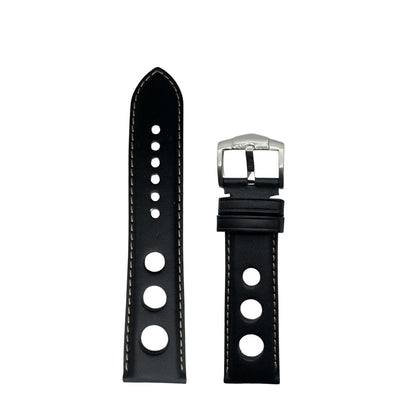 Correa de Reloj de Piel Negro 20mm, 22mm Outlet