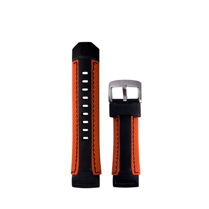 Correa Festina Original Poliuretano Negro/Naranja F16272/7