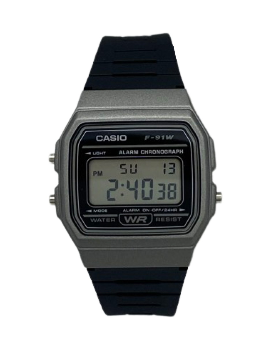 Reloj Casio seminuevo gris unisex modelo F-91WM-1BCF