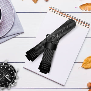 Correa de Reloj Casio Original Tela Negro/Gris DW-9052V-1
