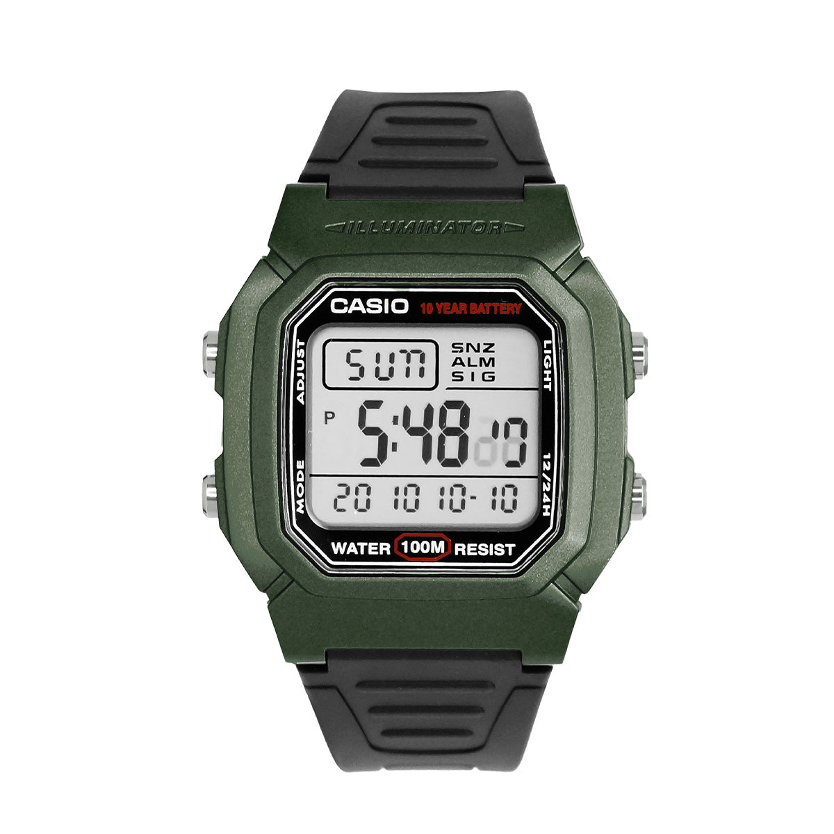 Reloj de Pulsera Casio W-800HM-3AVCF Verde para Caballero