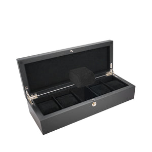 Estuche de Madera Color Negro Mate para 5 Relojes