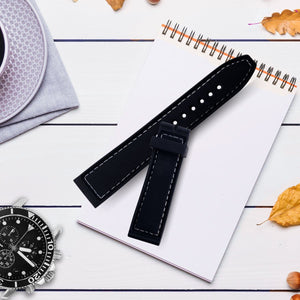Correa de Reloj de Fibra de Carbono Negro con Azul  22mm Outlet