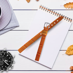 Correa de Reloj de Piel Color Naranja 8mm Outlet