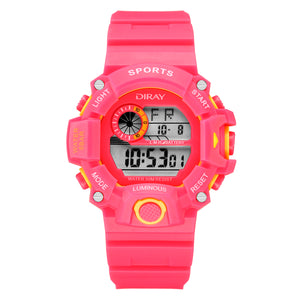 Reloj De Pulsera Diray Mujer Deportivo Dr208L5 Rosa Amarillo