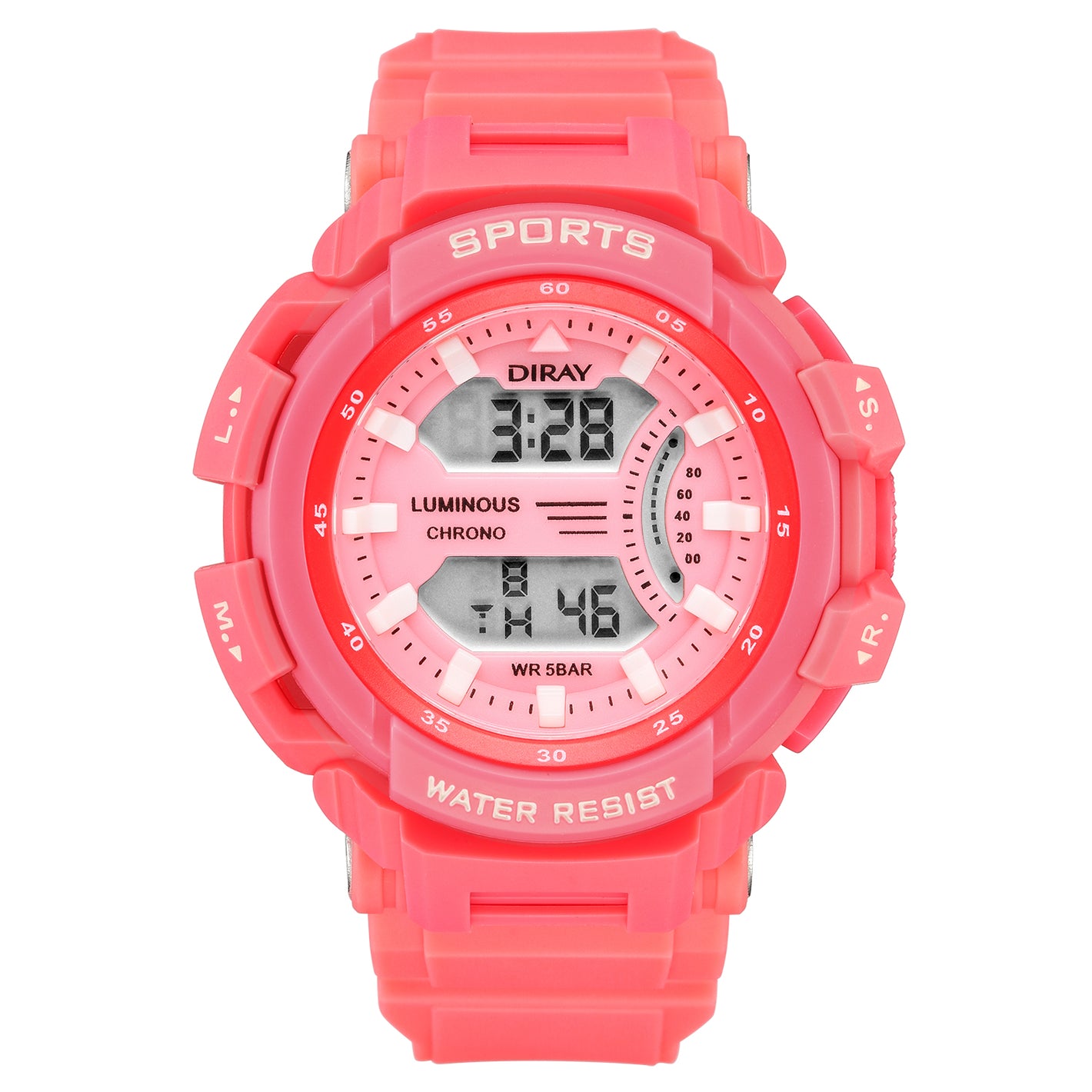 Reloj De Pulsera Diray Mujer Sport Deportivo Dr222l5 Rosa
