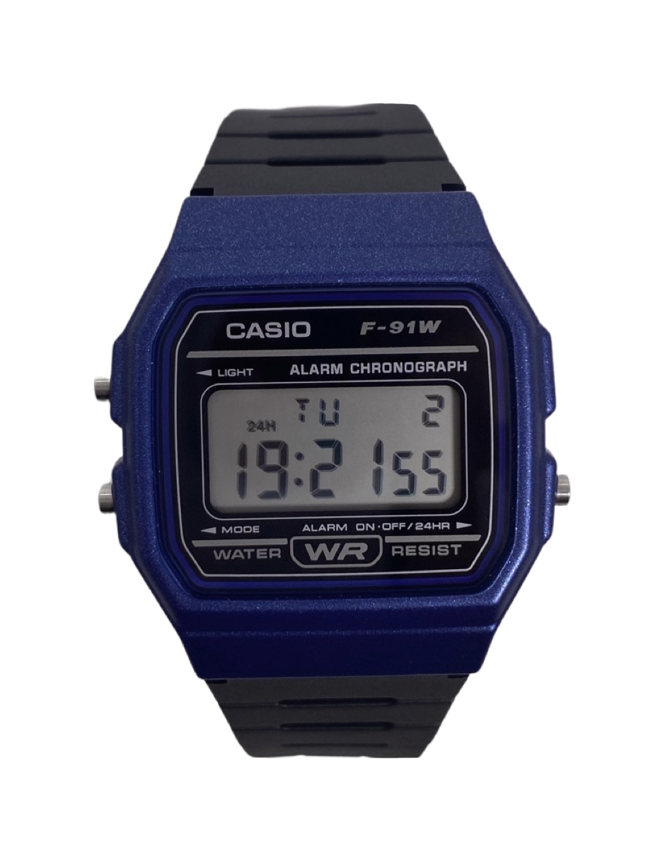 Reloj Casio seminuevo azul unisex modelo F-91WM-2ACF