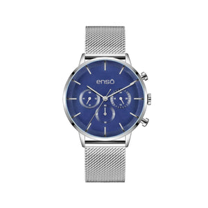 Reloj Enso Plateado Caballero modelo Azul Ew1069g2