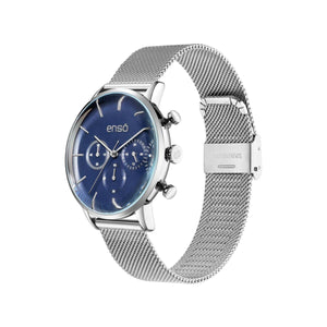 Reloj Enso Plateado Caballero modelo Azul Ew1069g2