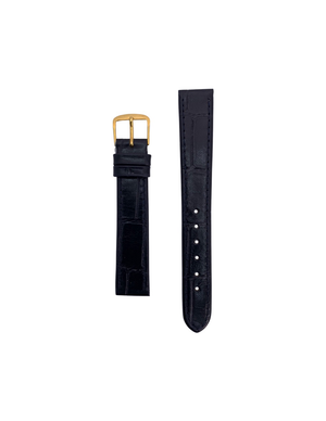 Correa Strap de Piel Cocodrilo para Reloj 16mm Color Azul Frente 