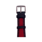 Correa Banda de Piel Negro con Rojo para Rolex Color Rojo 20mm Hebilla
