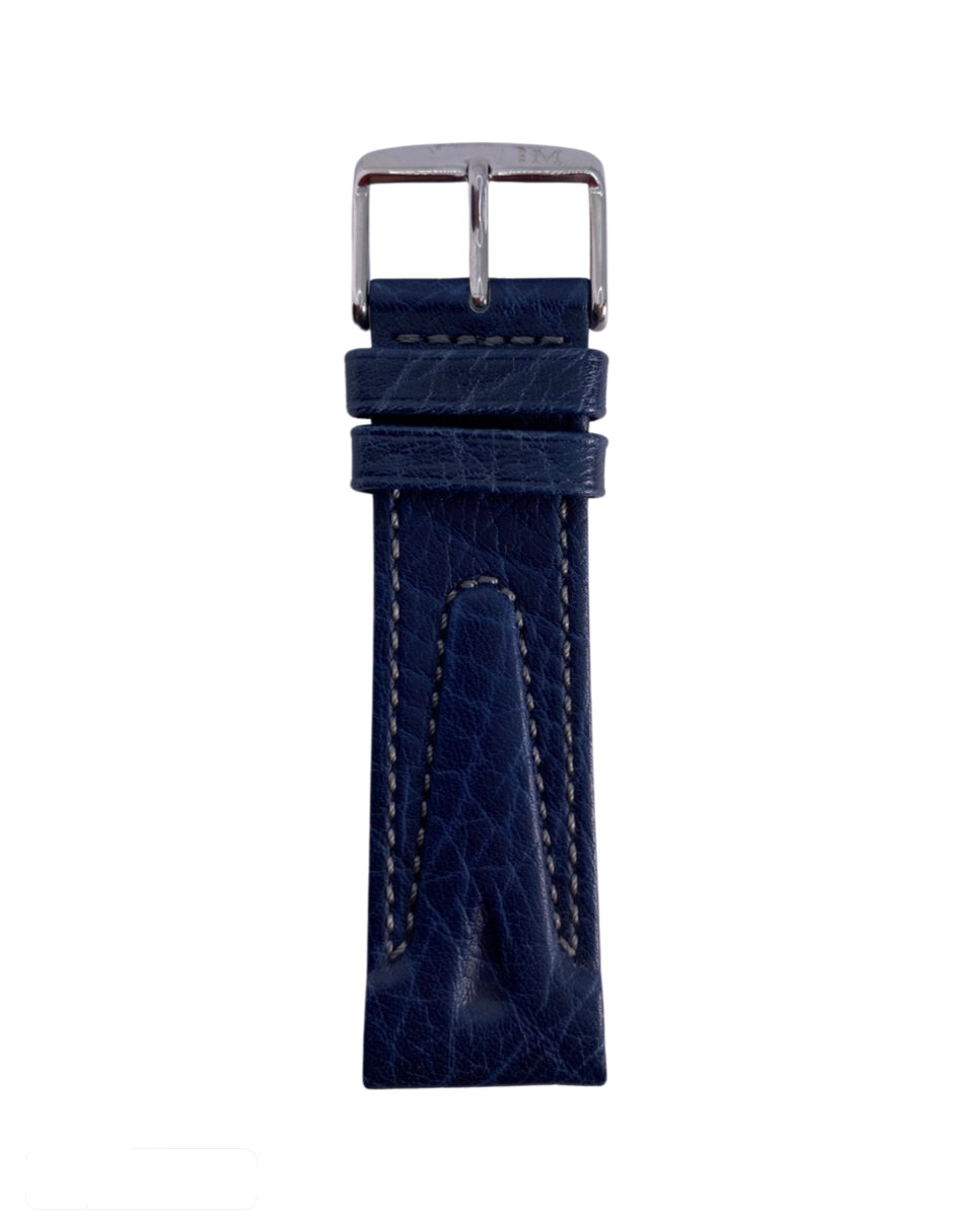 Correa de Reloj de Piel Azul 24mm Hebilla