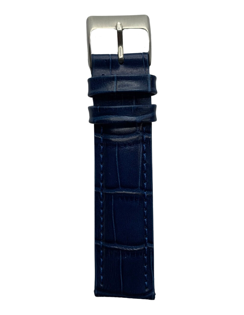 Correa de Reloj de Piel Azul 20mm Hebilla