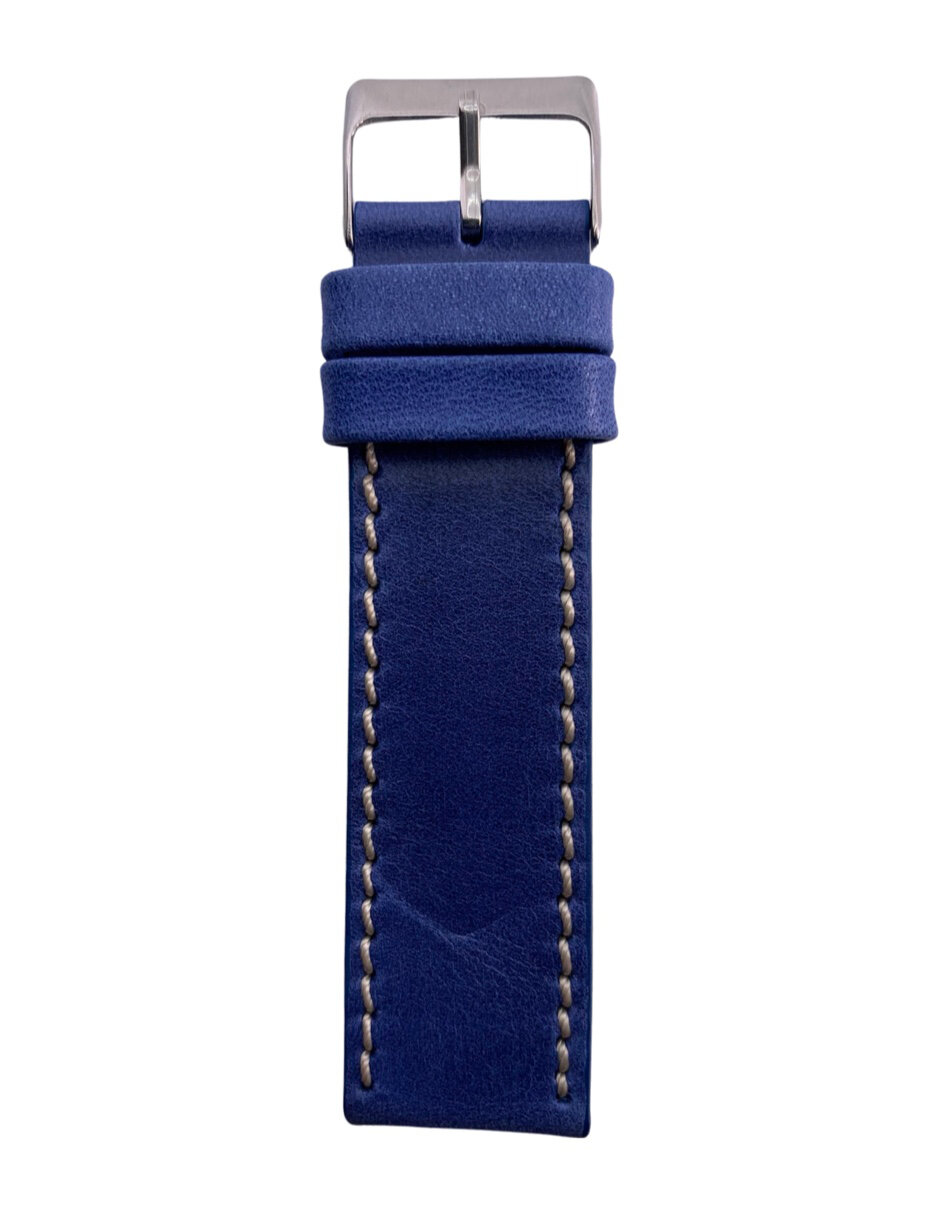Correa de Reloj de Piel Azul 22mm Hebilla
